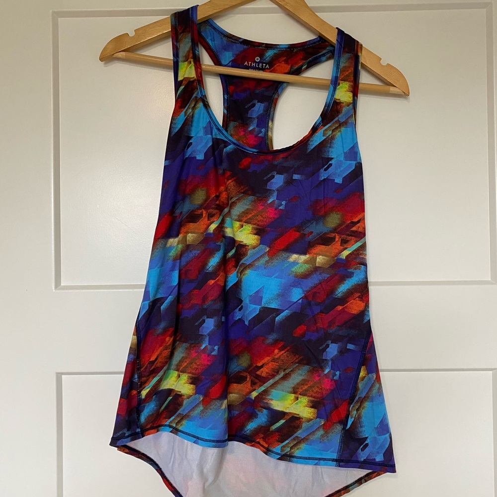 Athleta | colorful workout racerback tank | size M | gently worn